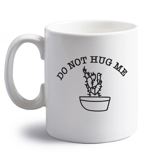 Do not hug me cactus pocket right handed white ceramic mug 