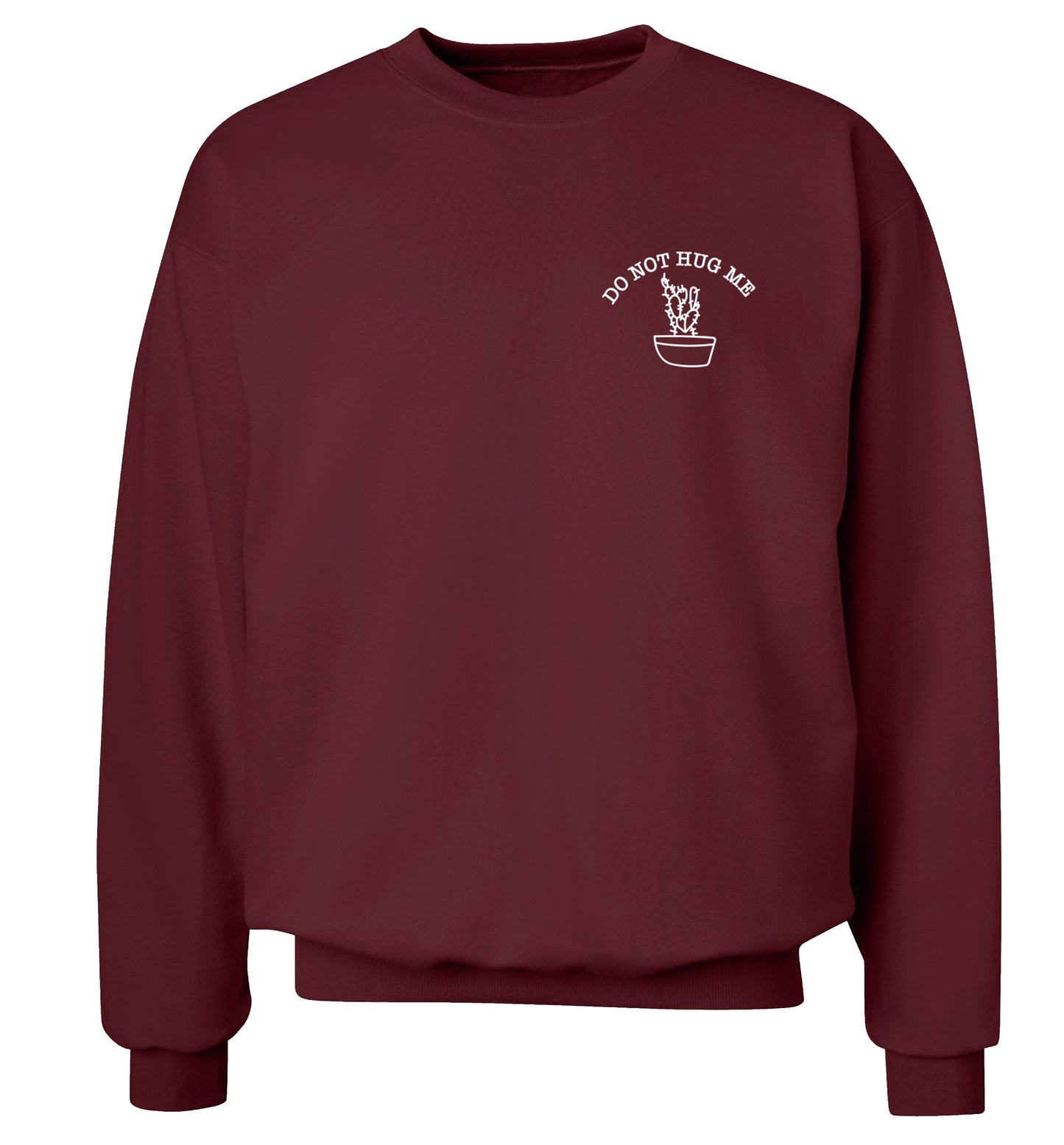 Do not hug me cactus pocket Adult's unisex maroon Sweater 2XL