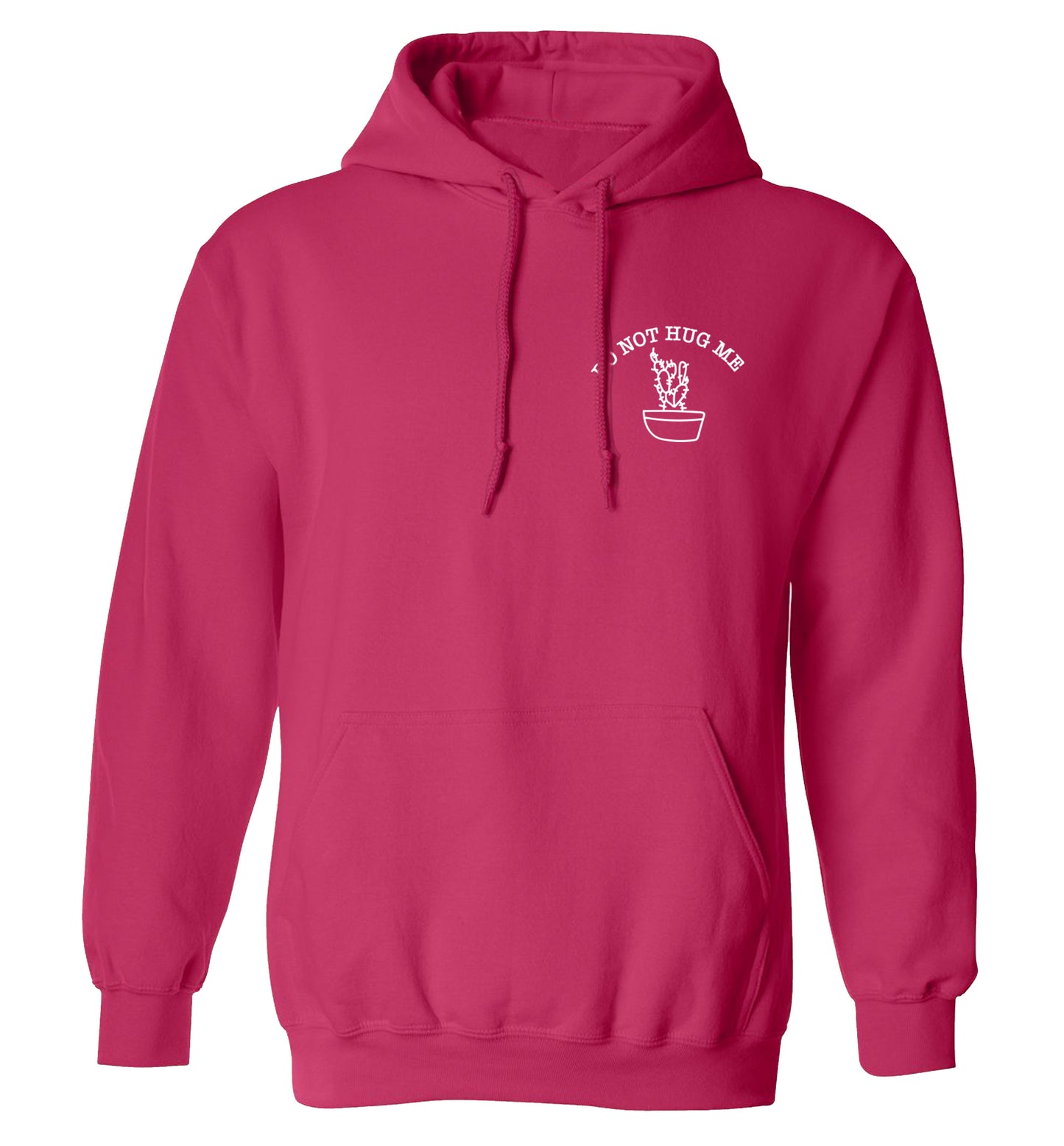 Do not hug me cactus pocket adults unisex pink hoodie 2XL