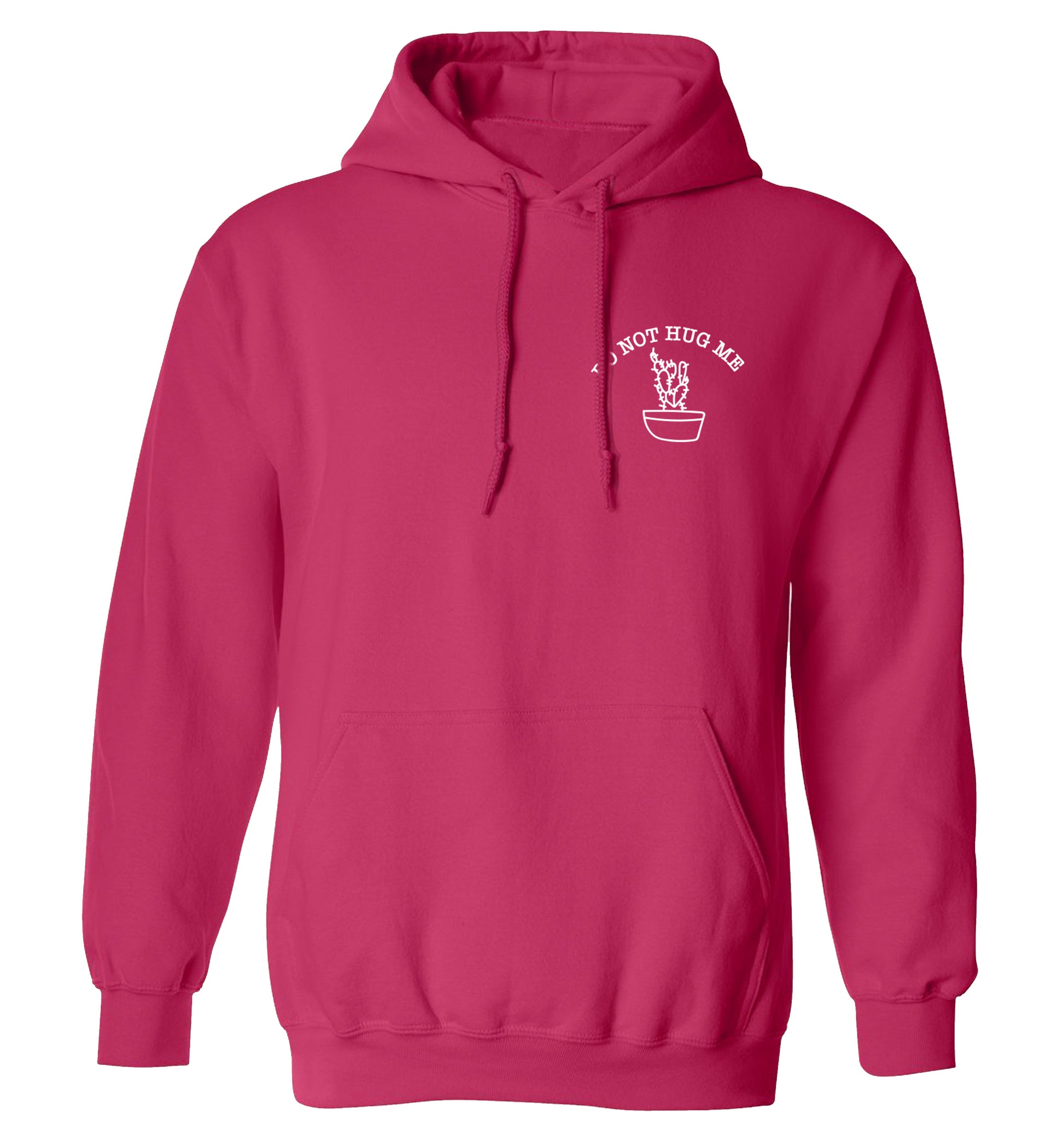 Do not hug me cactus pocket adults unisex pink hoodie 2XL