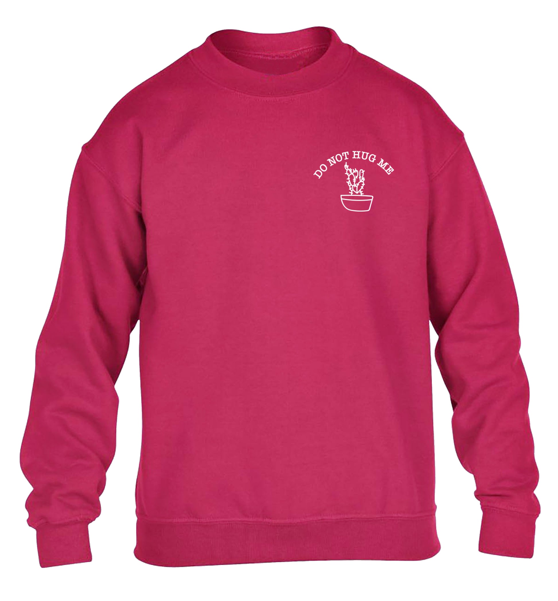 Do not hug me cactus pocket children's pink sweater 12-13 Years