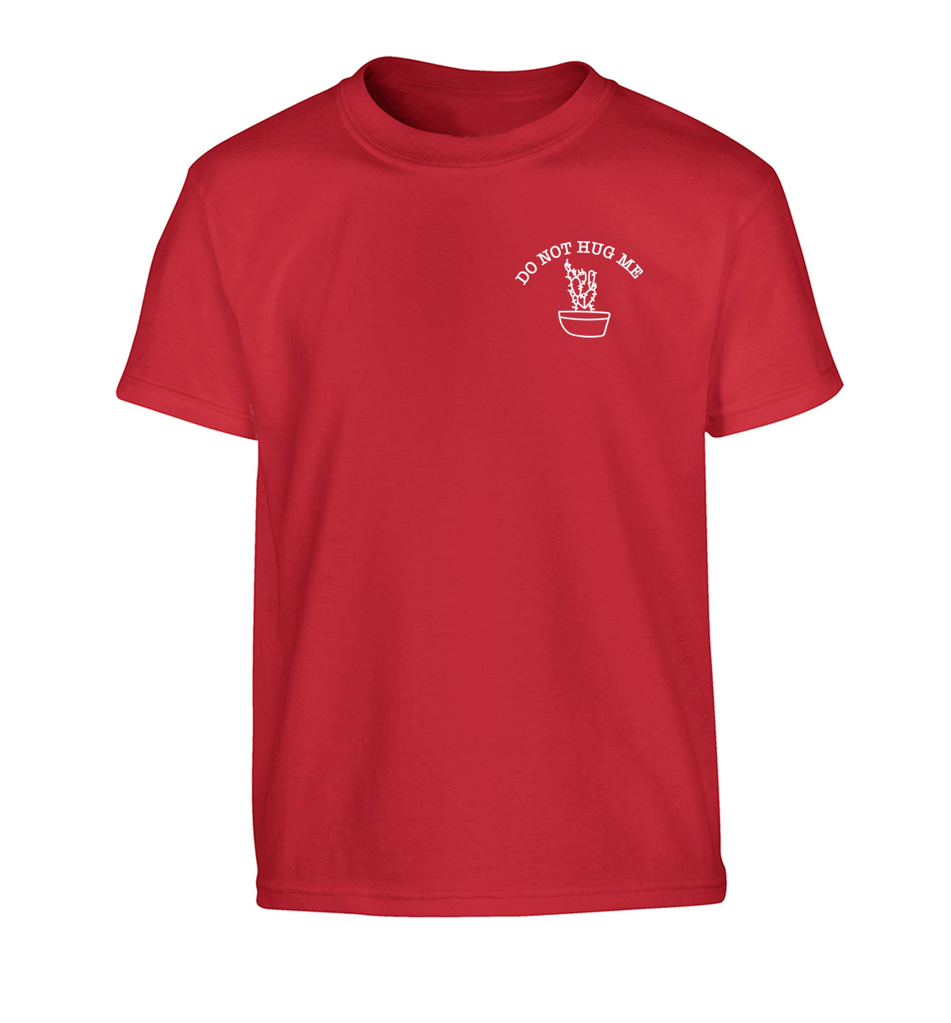 Do not hug me cactus pocket Children's red Tshirt 12-13 Years