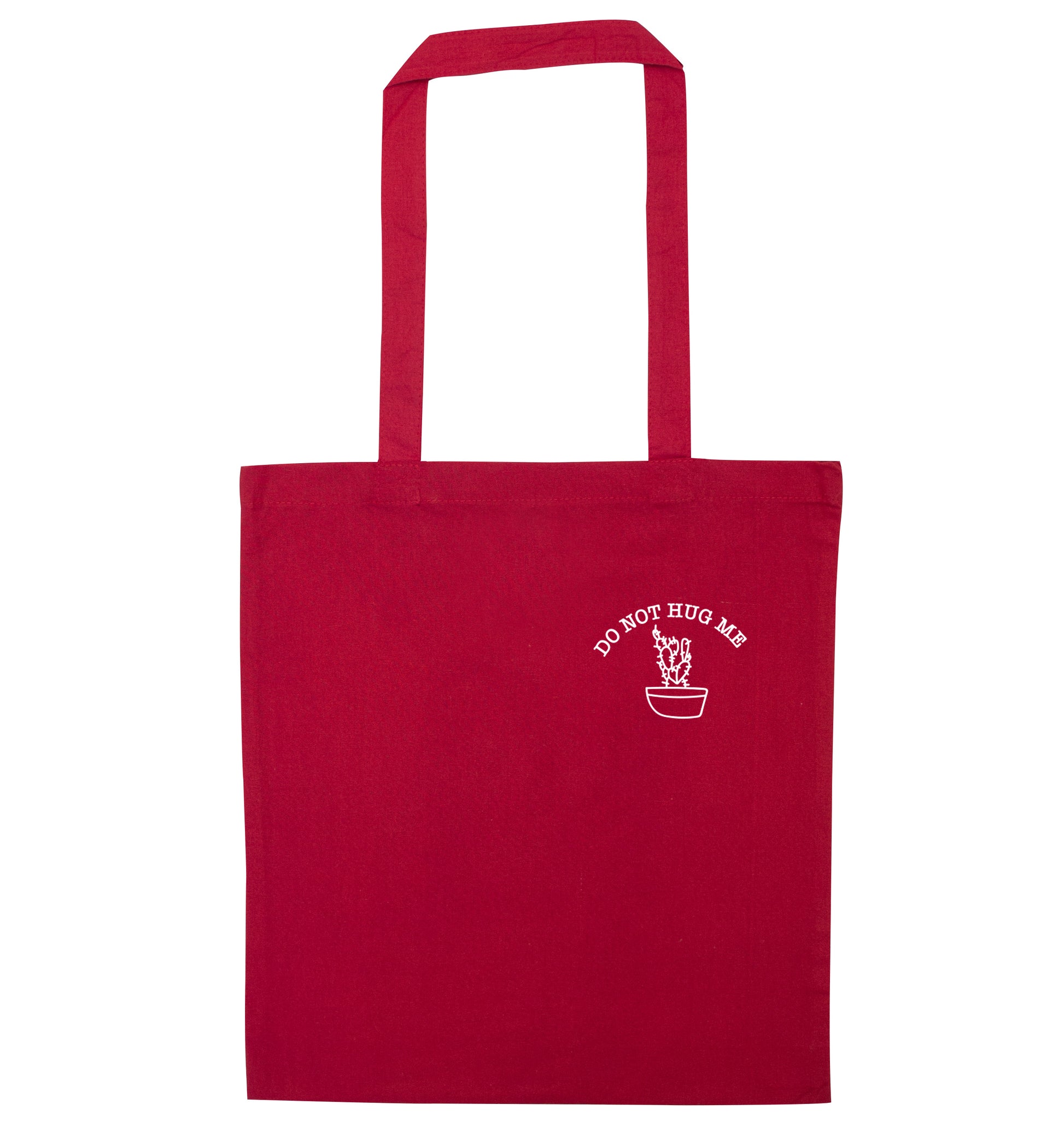 Do not hug me cactus pocket red tote bag