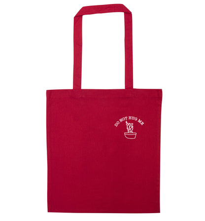 Do not hug me cactus pocket red tote bag