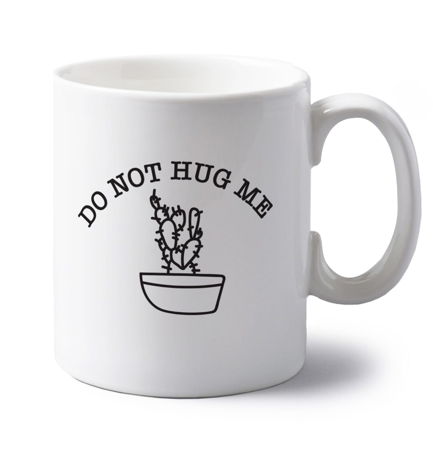 Do not hug me cactus pocket left handed white ceramic mug 