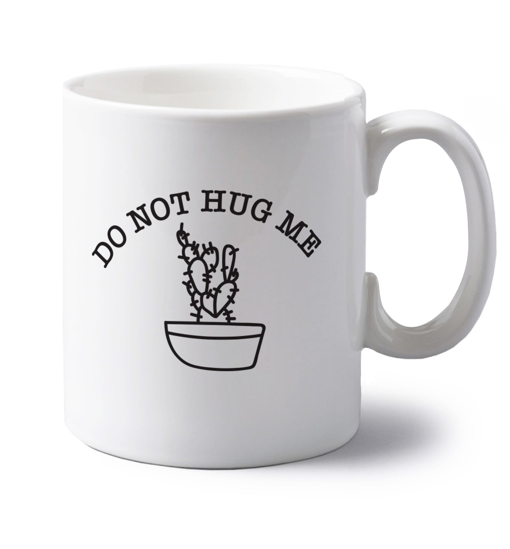 Do not hug me cactus pocket left handed white ceramic mug 