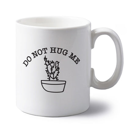 Do not hug me cactus pocket left handed white ceramic mug 