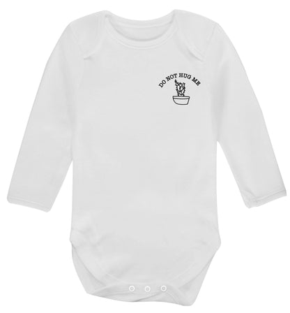 Do not hug me cactus pocket Baby Vest long sleeved white 6-12 months