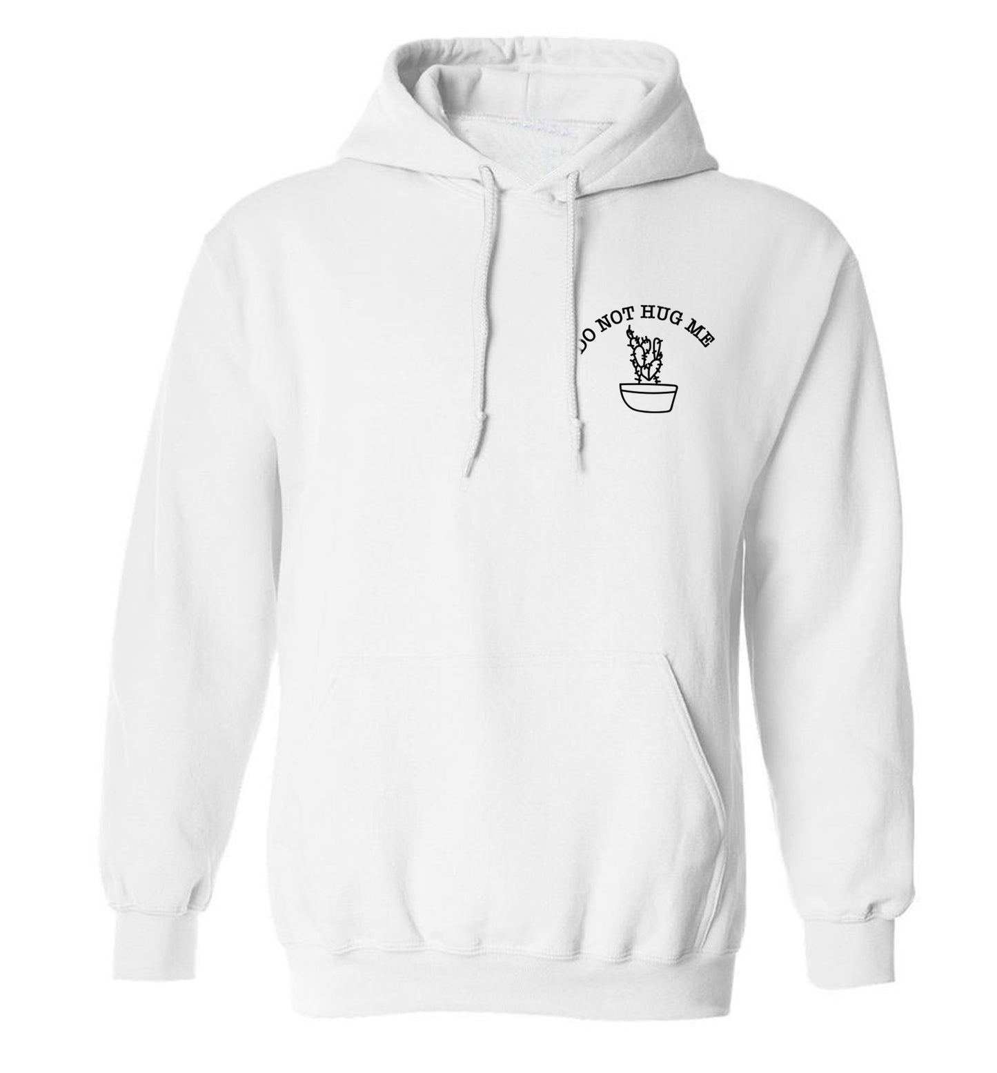 Do not hug me cactus pocket adults unisex white hoodie 2XL