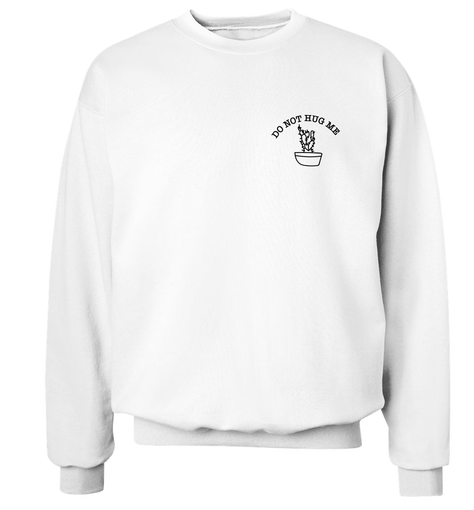 Do not hug me cactus pocket Adult's unisex white Sweater 2XL
