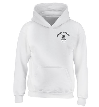 Do not hug me cactus pocket children's white hoodie 12-13 Years