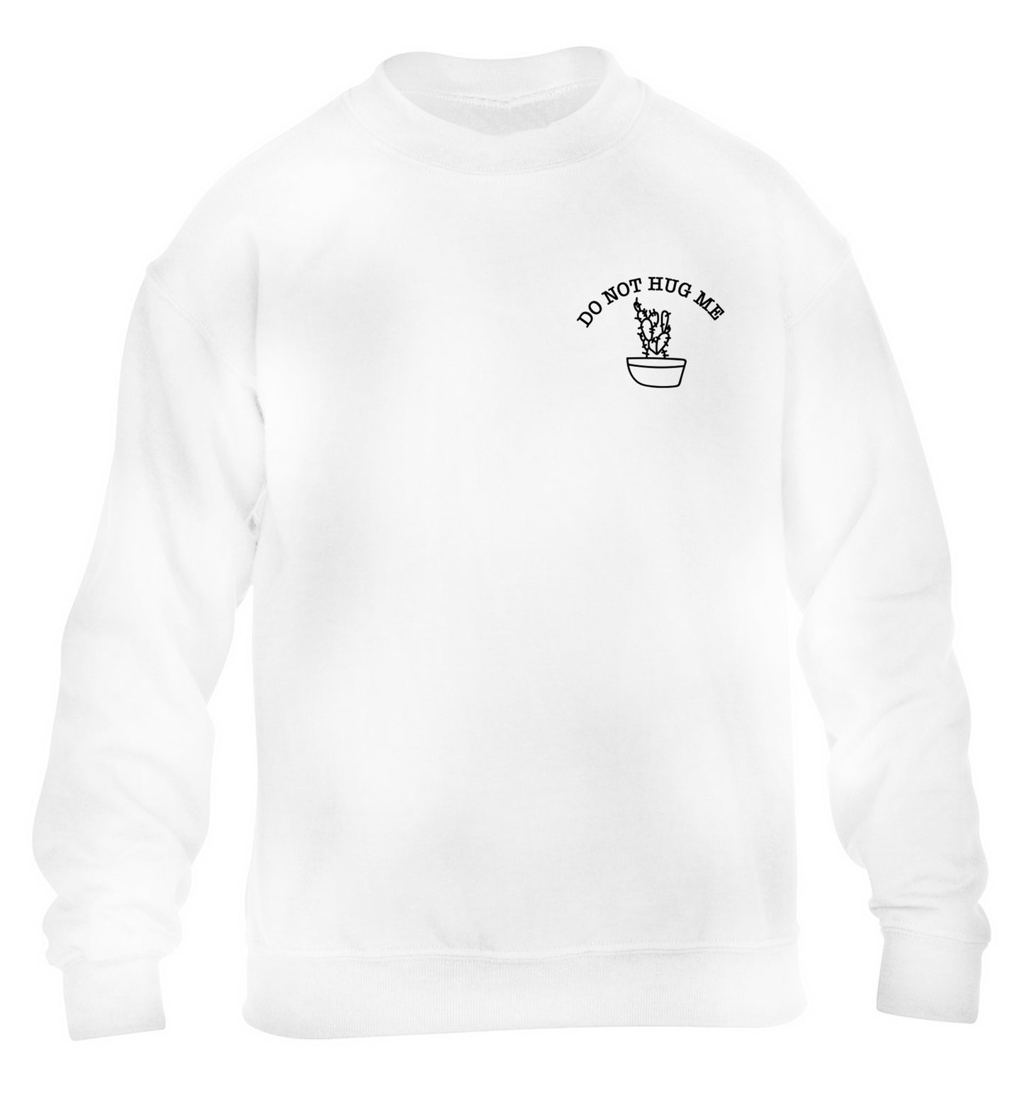 Do not hug me cactus pocket children's white sweater 12-13 Years