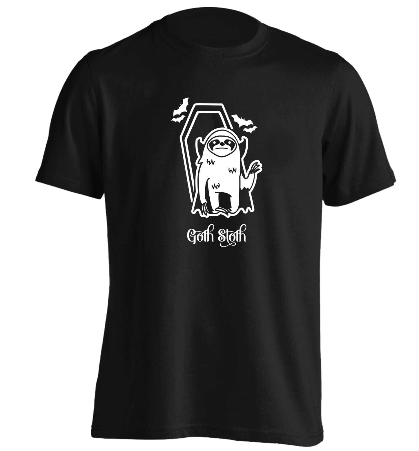 Goth Sloth adults unisex black Tshirt 2XL