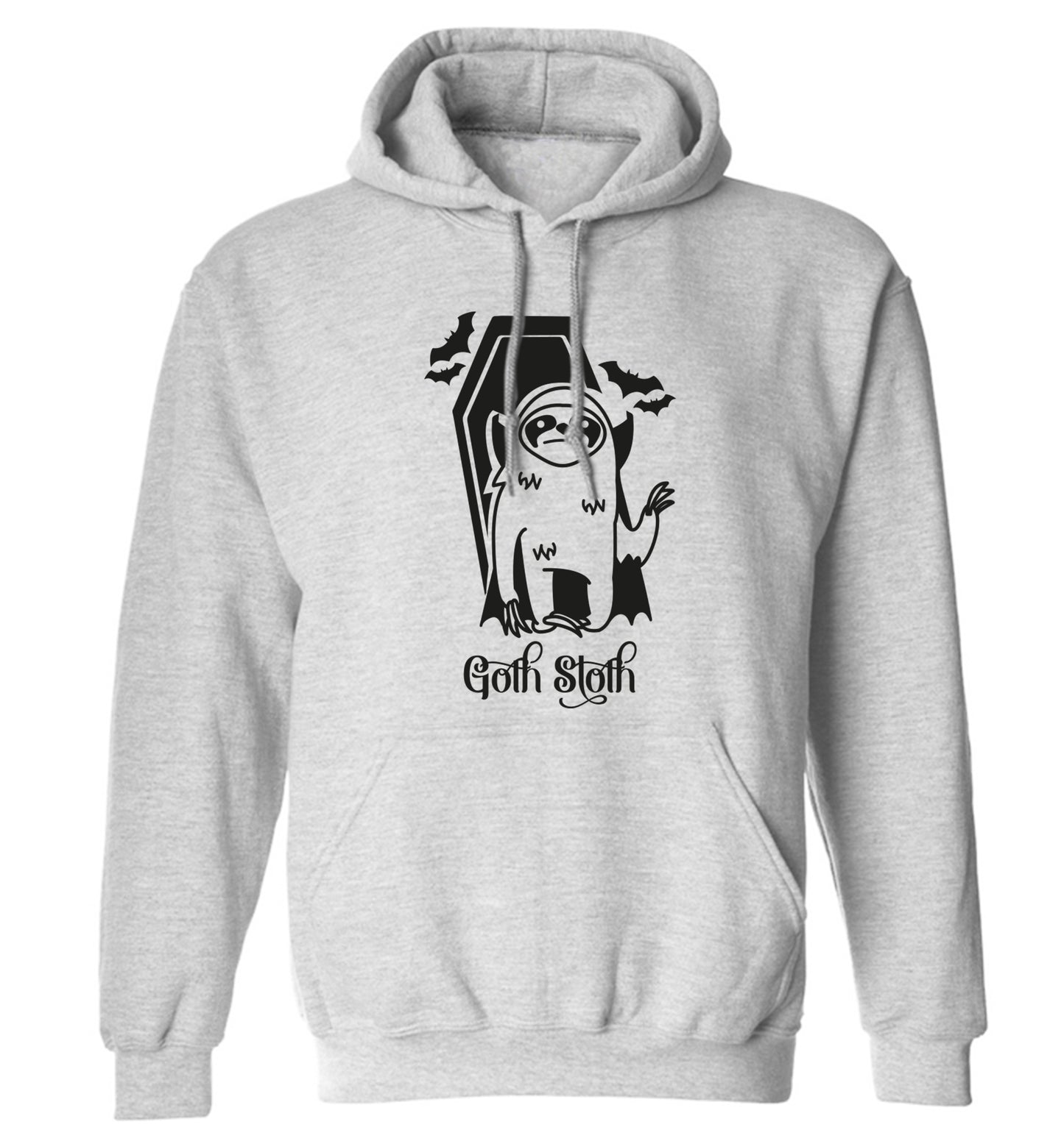 Goth Sloth adults unisex grey hoodie 2XL