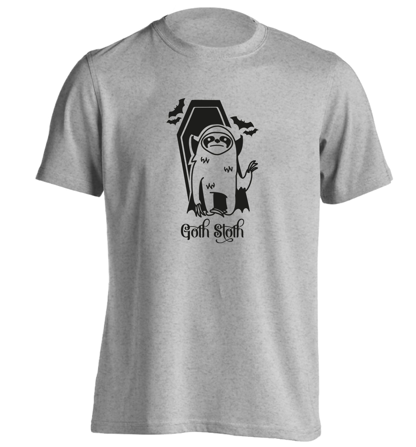 Goth Sloth adults unisex grey Tshirt 2XL