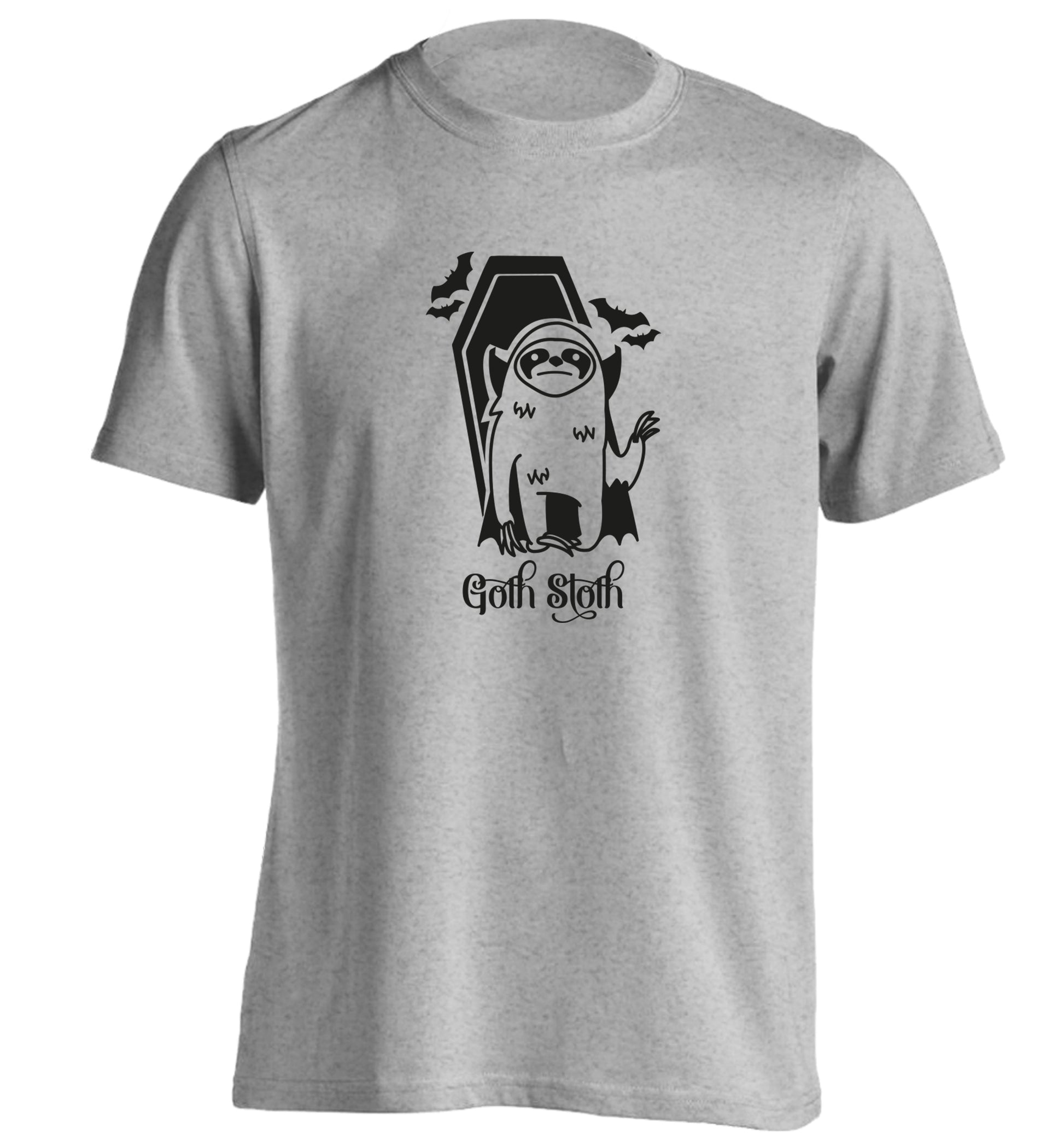 Goth Sloth adults unisex grey Tshirt 2XL
