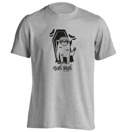 Goth Sloth adults unisex grey Tshirt 2XL