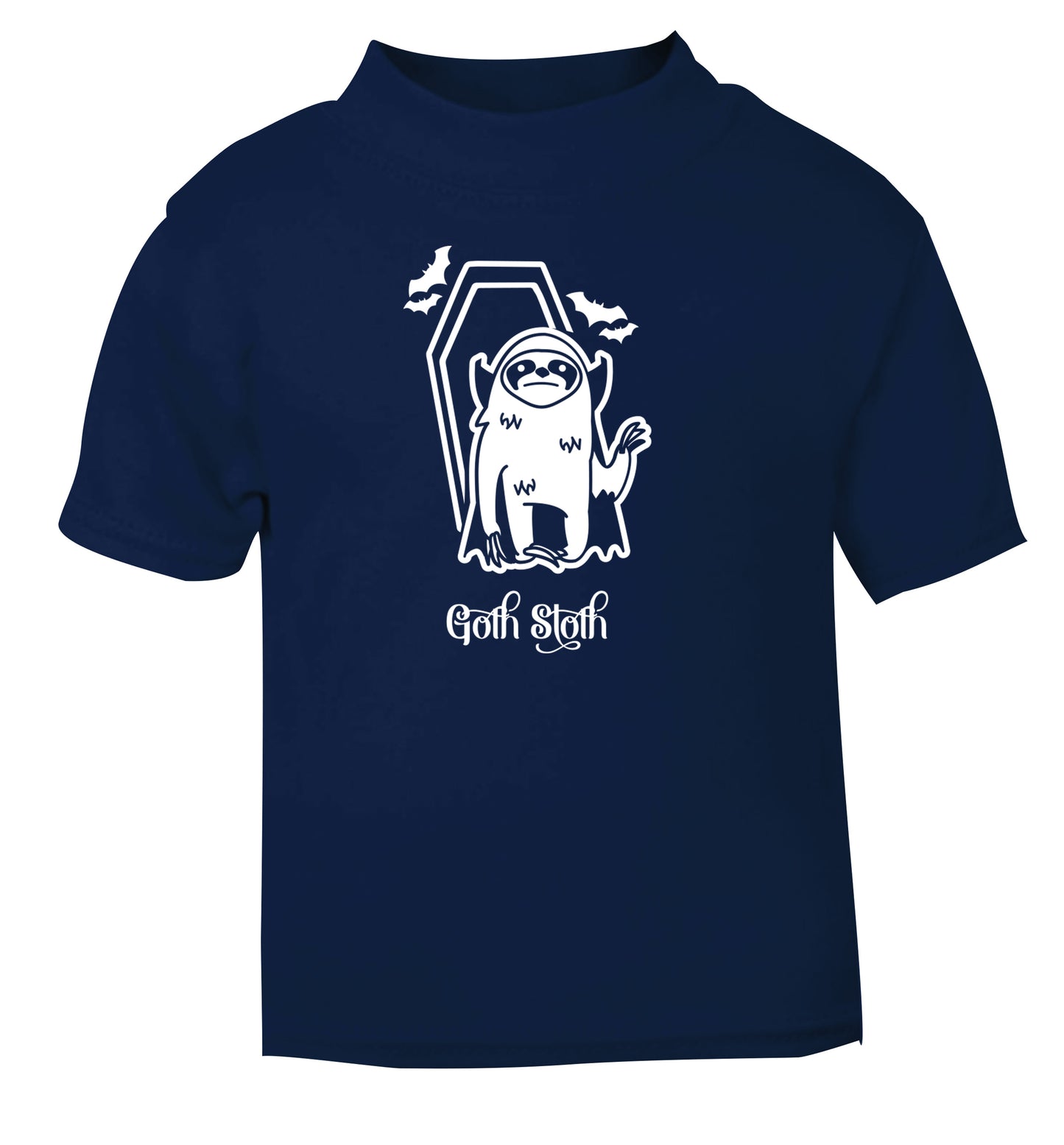 Goth Sloth navy Baby Toddler Tshirt 2 Years