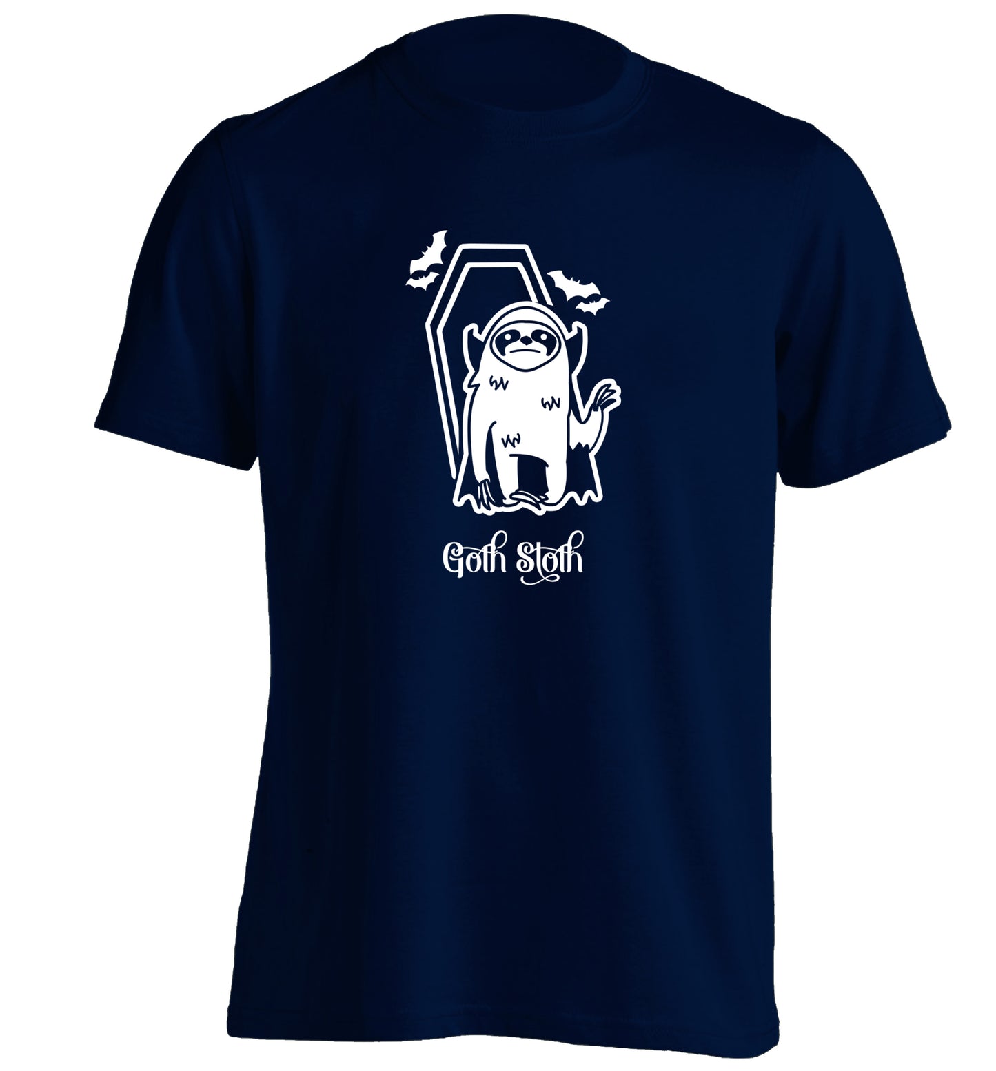 Goth Sloth adults unisex navy Tshirt 2XL