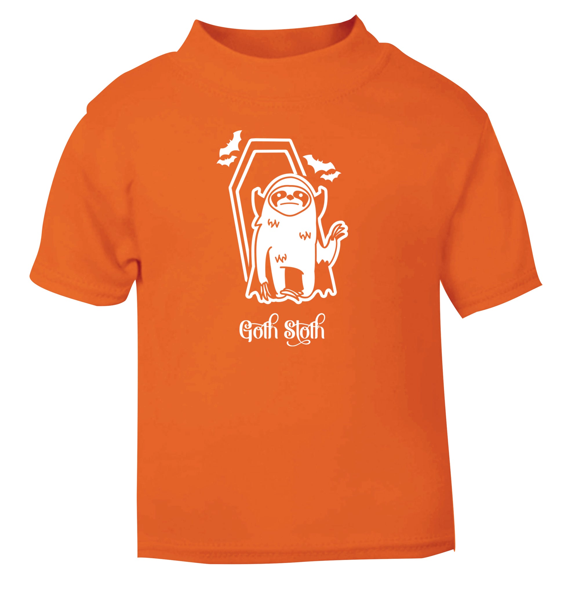 Goth Sloth orange Baby Toddler Tshirt 2 Years
