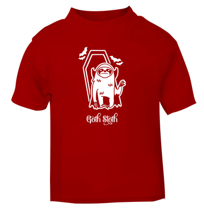Goth Sloth red Baby Toddler Tshirt 2 Years