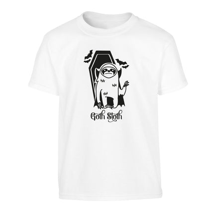 Goth Sloth Children's white Tshirt 12-13 Years