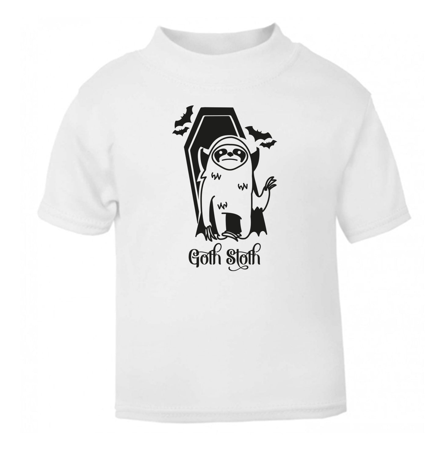 Goth Sloth white Baby Toddler Tshirt 2 Years