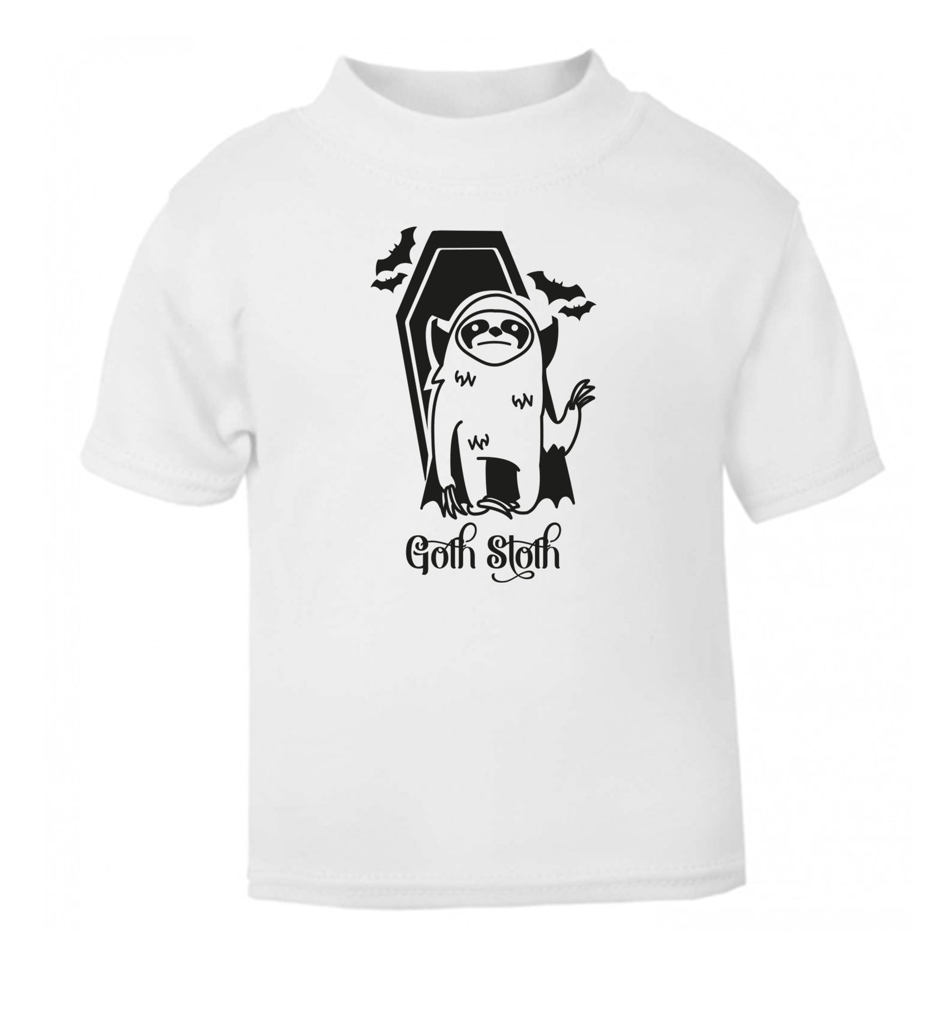 Goth Sloth white Baby Toddler Tshirt 2 Years