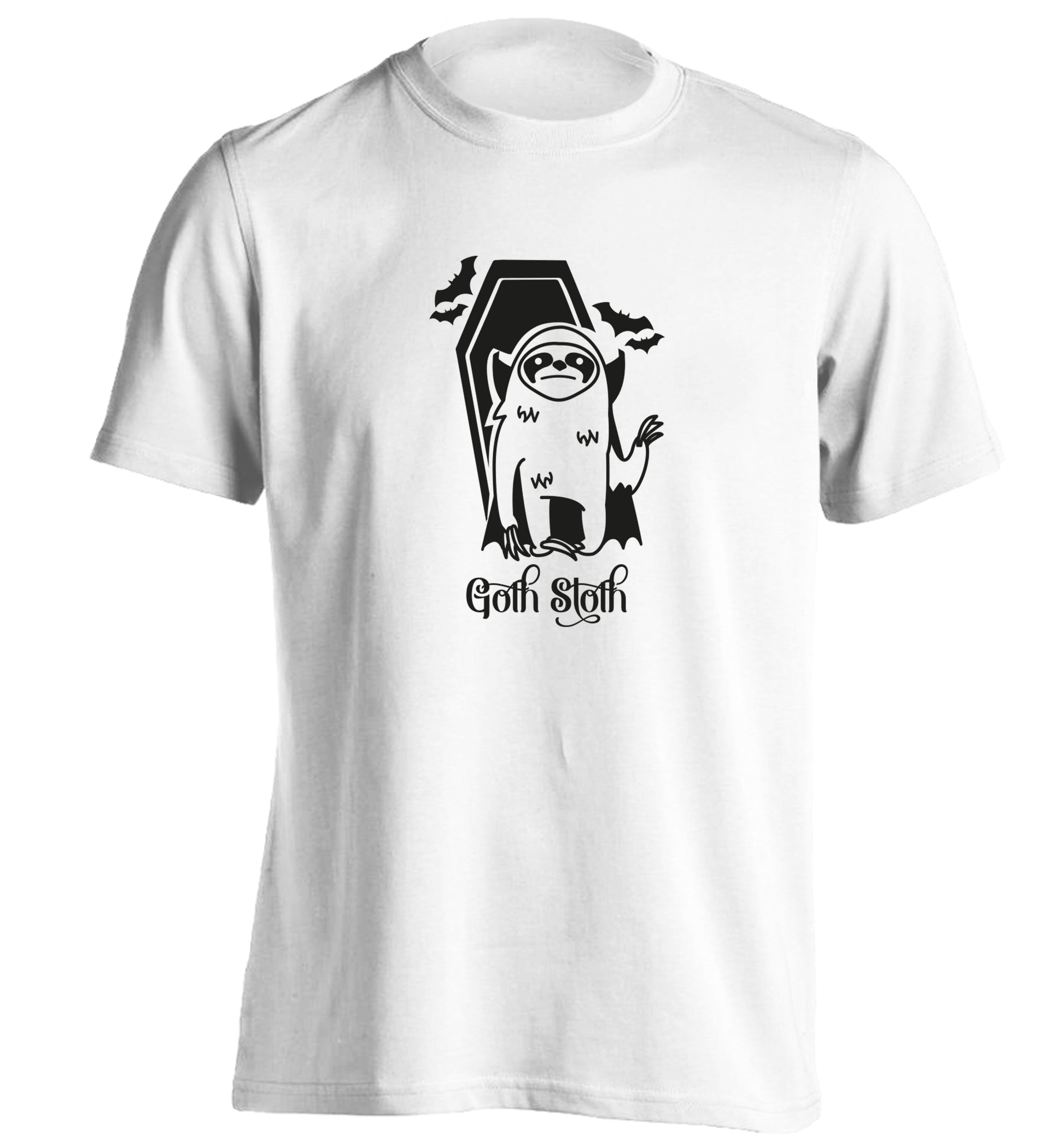 Goth Sloth adults unisex white Tshirt 2XL