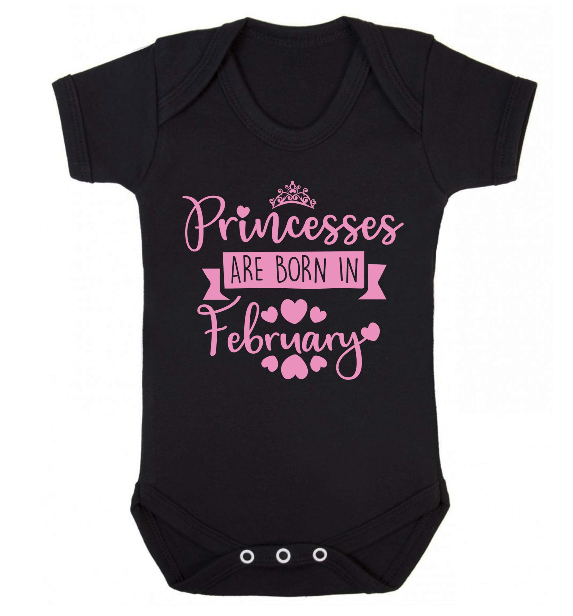 Princesses are born in February Baby Vest black 18-24 months