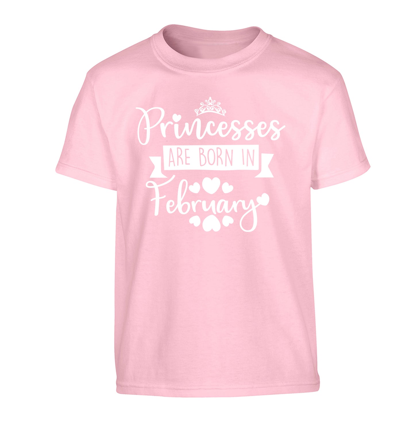 Princesses are born in February Children's light pink Tshirt 12-13 Years