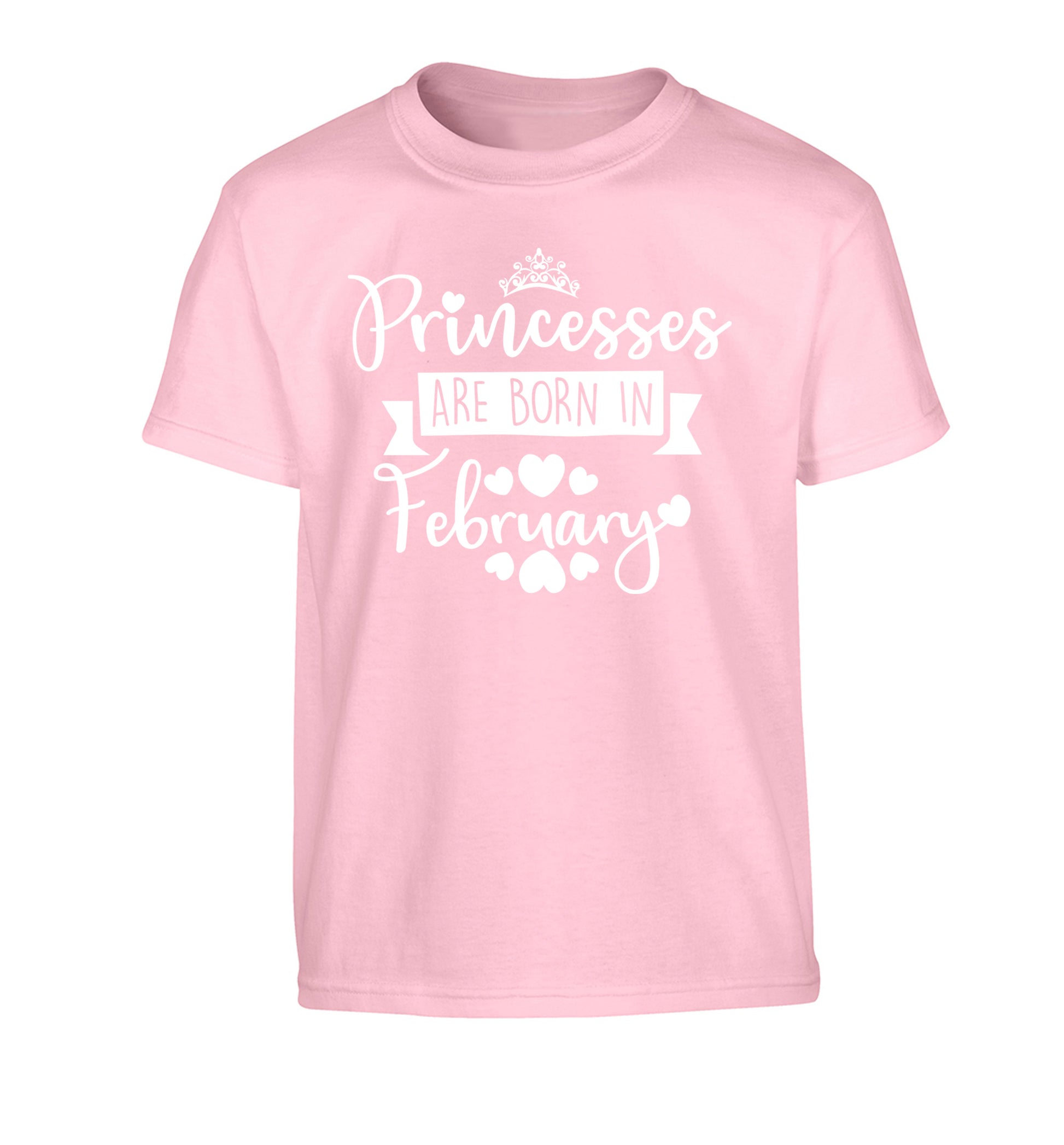 Princesses are born in February Children's light pink Tshirt 12-13 Years