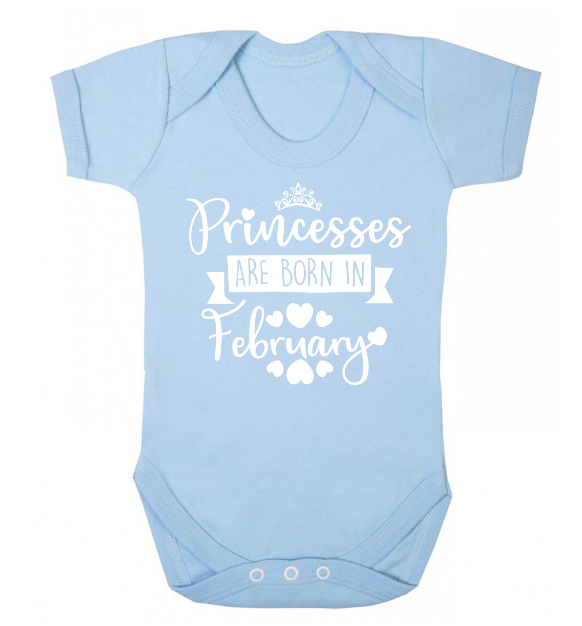 Princesses are born in February Baby Vest pale blue 18-24 months