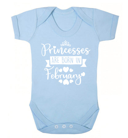 Princesses are born in February Baby Vest pale blue 18-24 months