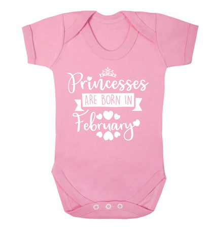 Princesses are born in February Baby Vest pale pink 18-24 months