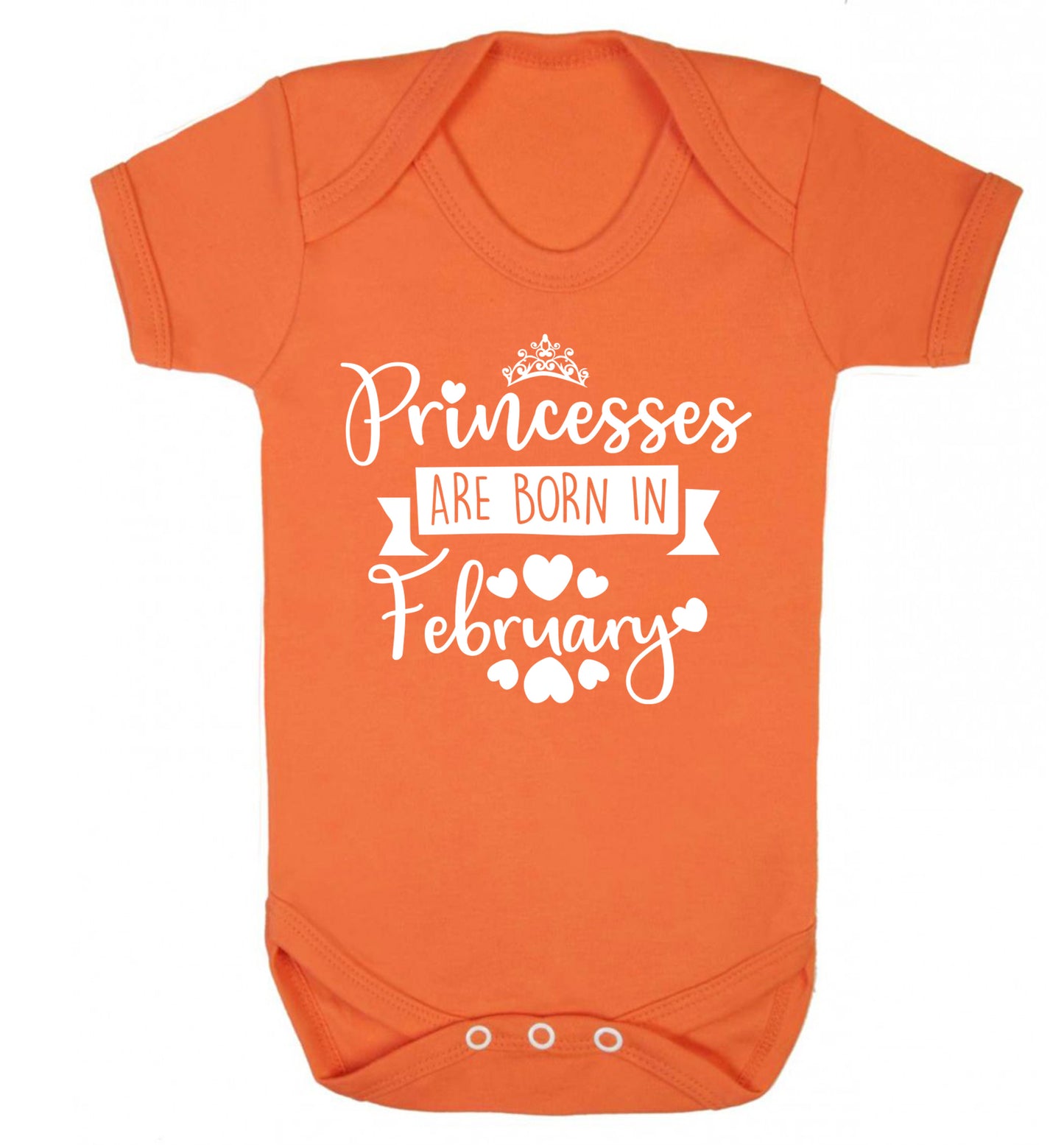 Princesses are born in February Baby Vest orange 18-24 months