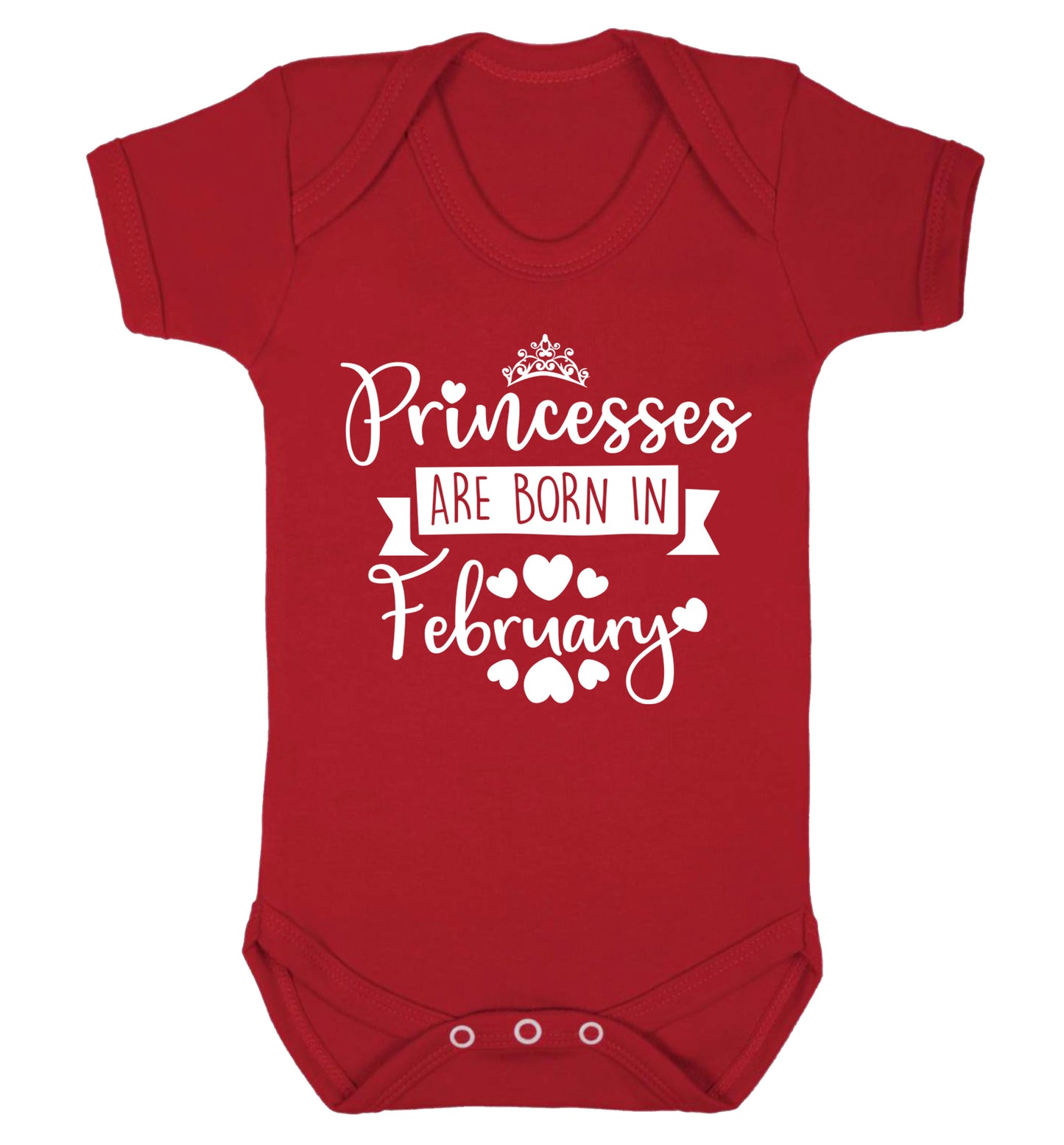 Princesses are born in February Baby Vest red 18-24 months