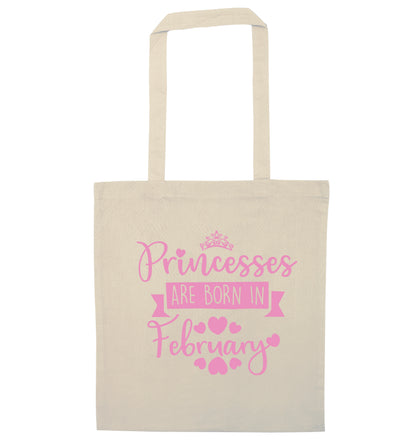 Princesses are born in February natural tote bag