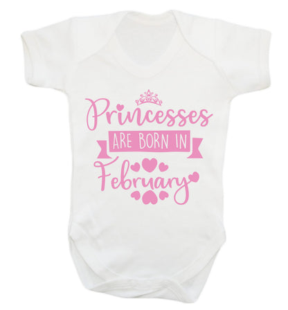Princesses are born in February Baby Vest white 18-24 months