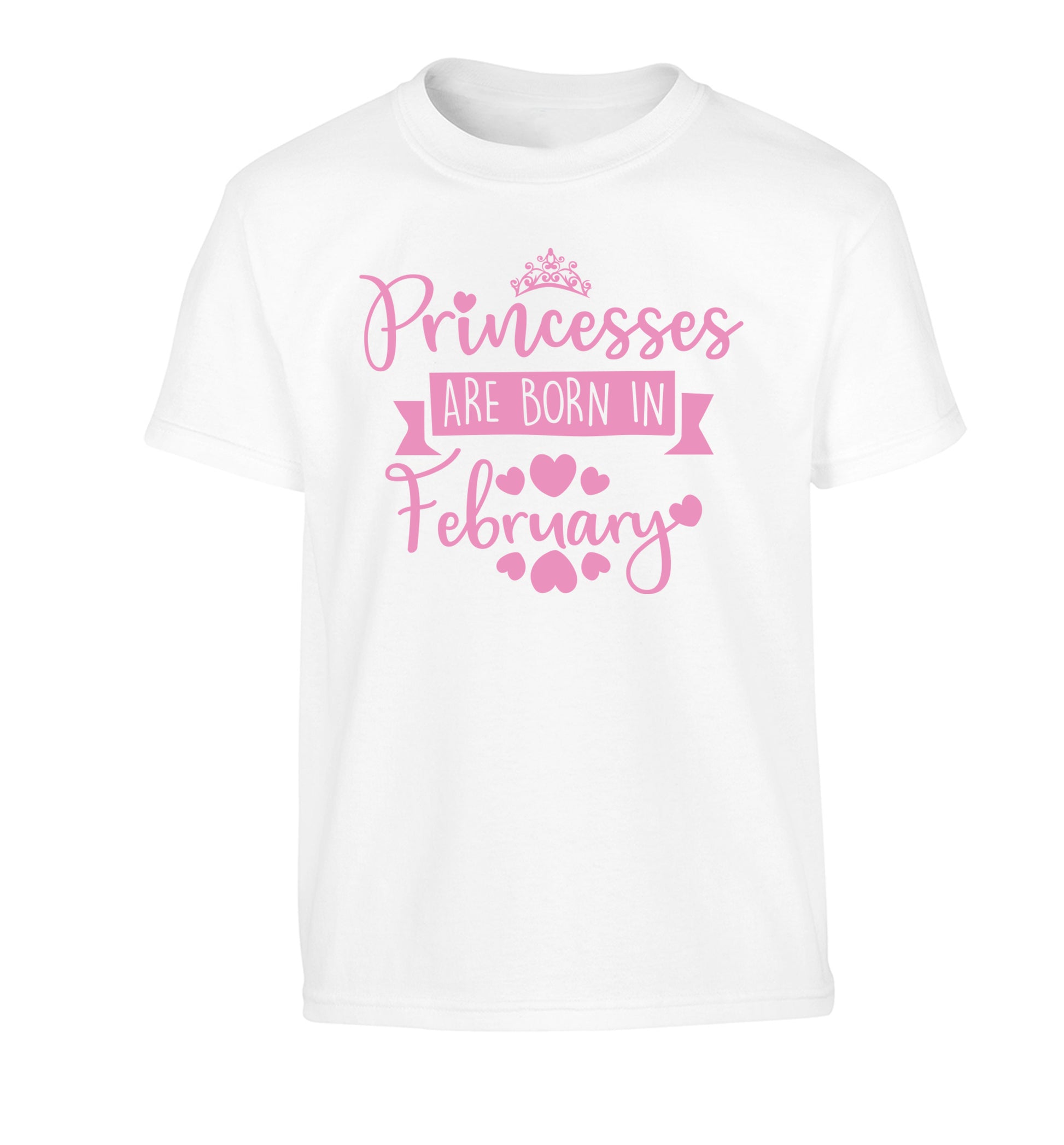 Princesses are born in February Children's white Tshirt 12-13 Years