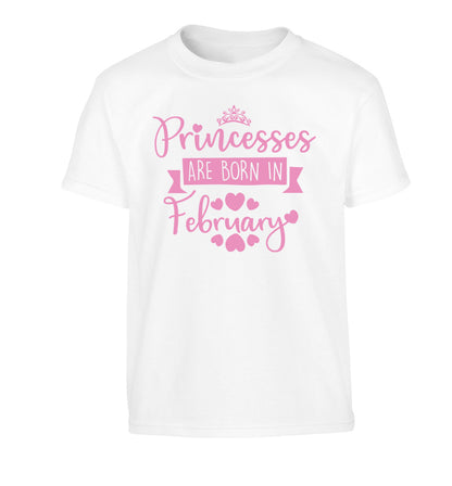 Princesses are born in February Children's white Tshirt 12-13 Years