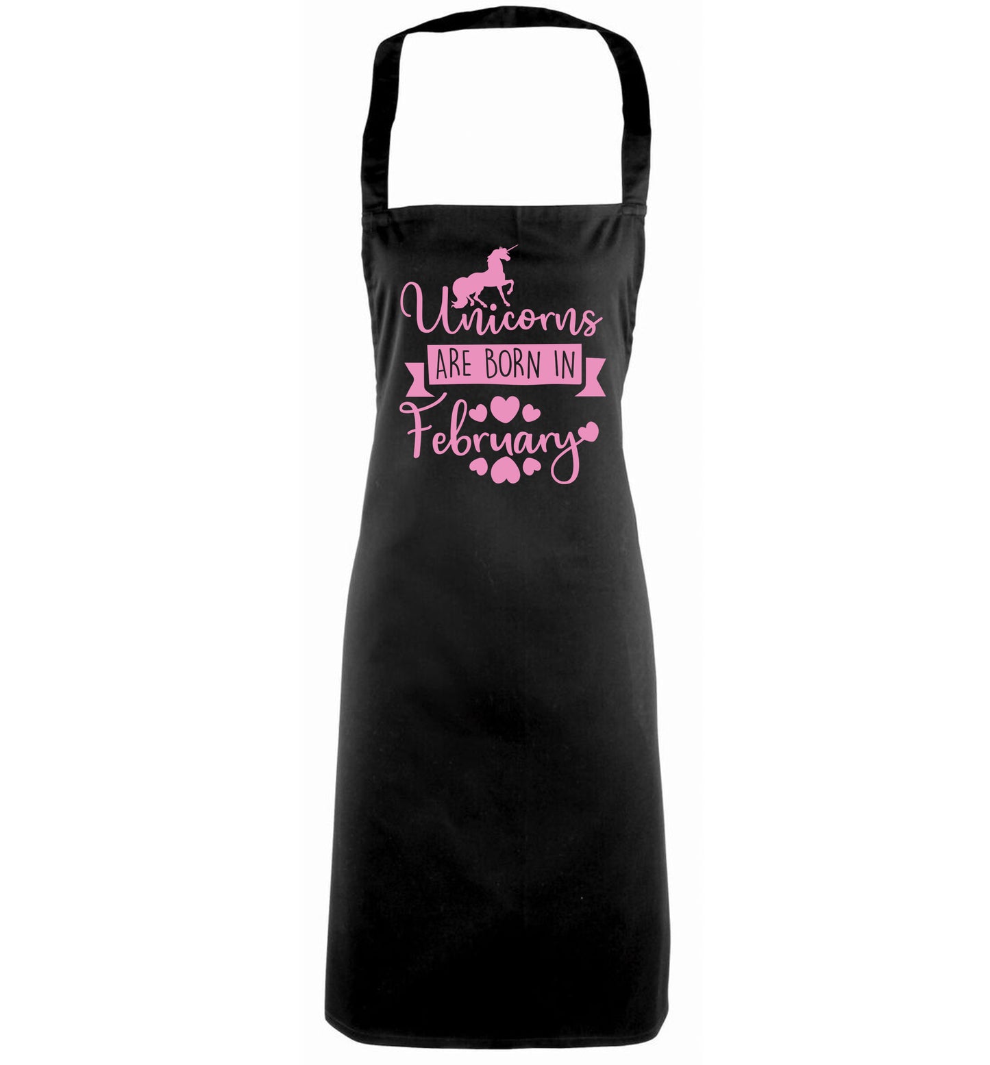 Unicorns are born in February black apron