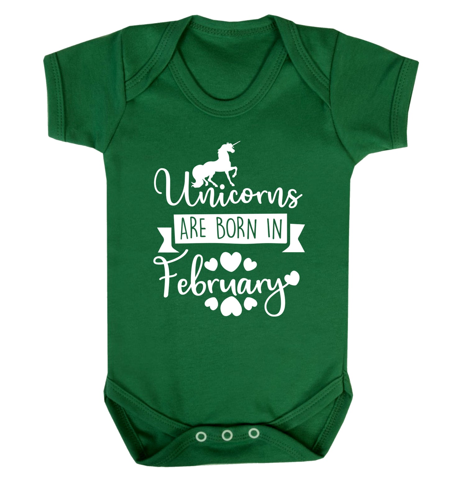Unicorns are born in February Baby Vest green 18-24 months