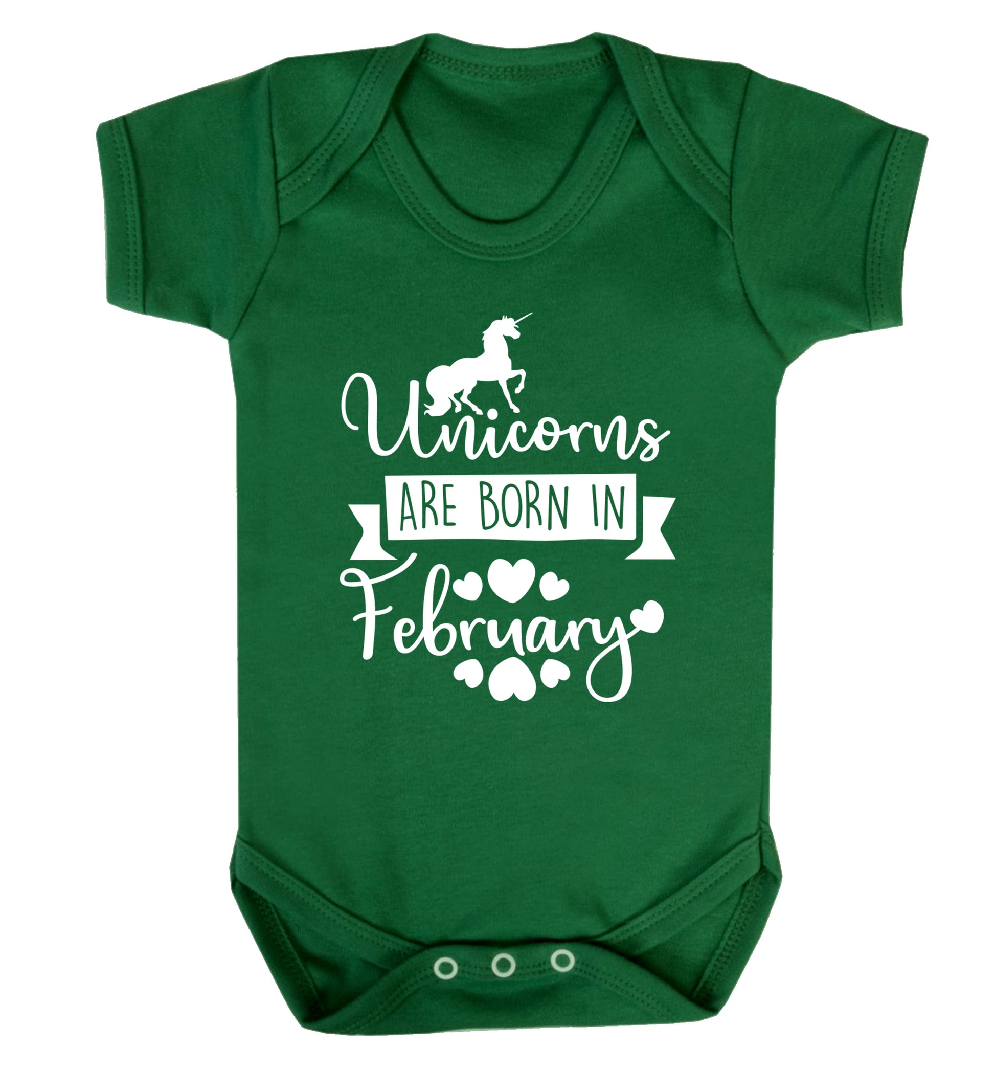 Unicorns are born in February Baby Vest green 18-24 months