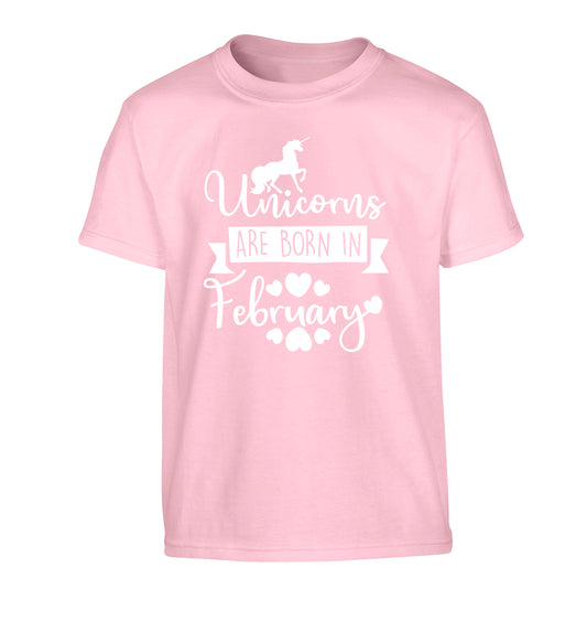 Unicorns are born in February Children's light pink Tshirt 12-13 Years