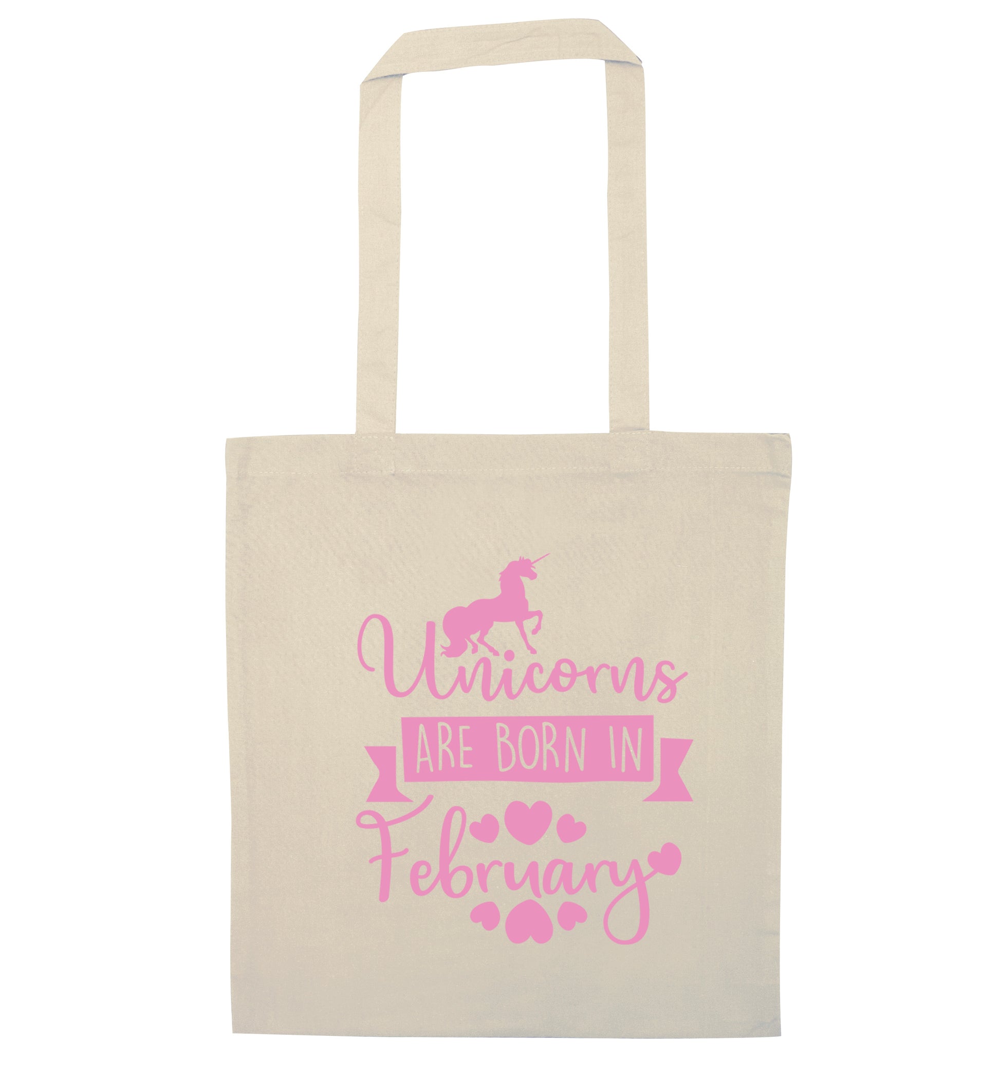 Unicorns are born in February natural tote bag