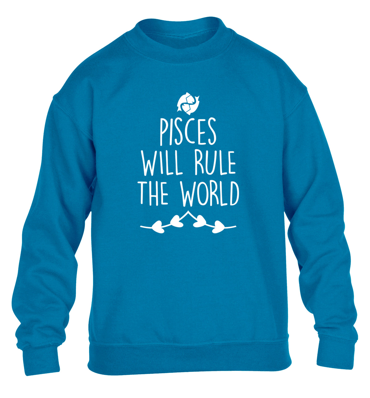 Pisces will run the world children's blue sweater 12-13 Years
