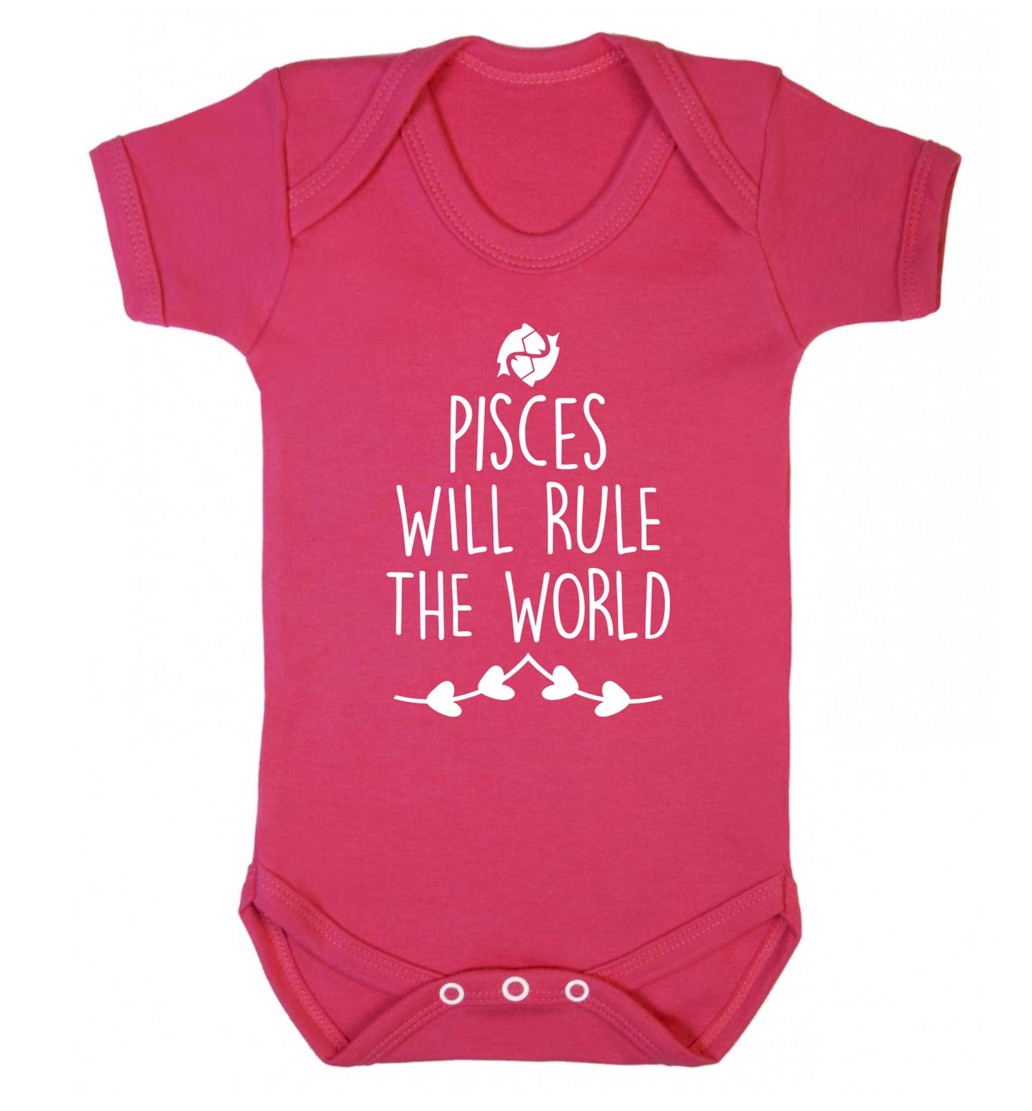 Pisces will run the world Baby Vest dark pink 18-24 months