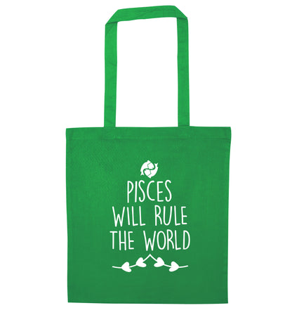 Pisces will run the world green tote bag