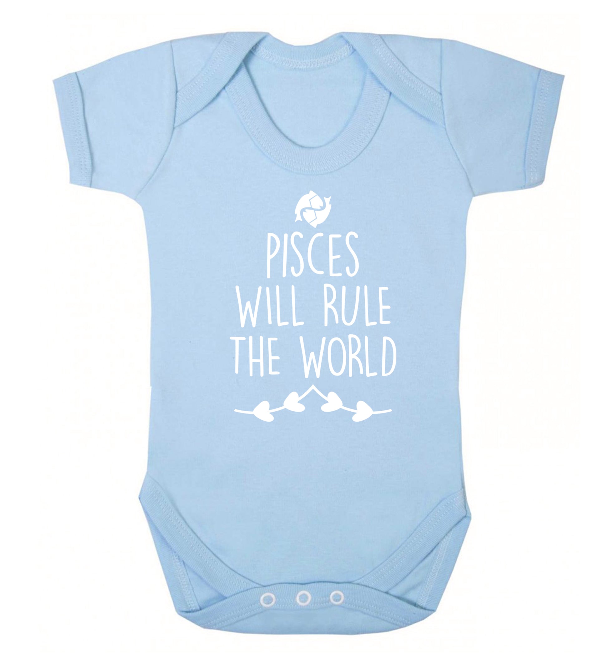 Pisces will run the world Baby Vest pale blue 18-24 months